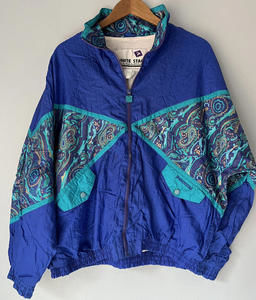 White Stag Windbreaker Vintage Windbreaker Paisley Colorblock Blue Womens Large